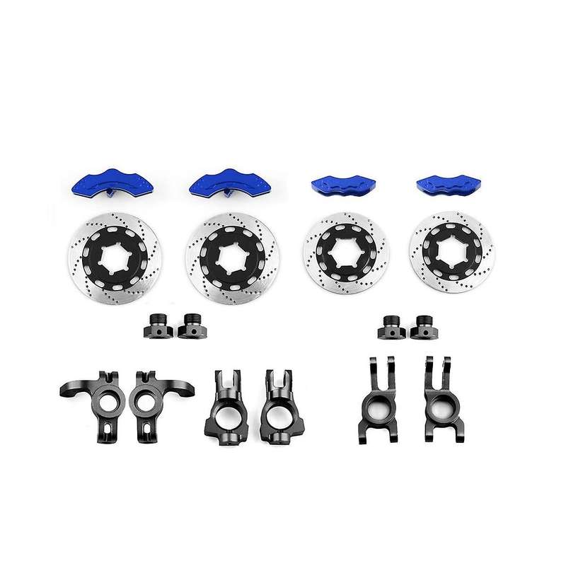 for Kingmotor 1/7 Pulley C3 E8414 E8415 Simulation Disc Brake Caliper Upgrade,blue+brown