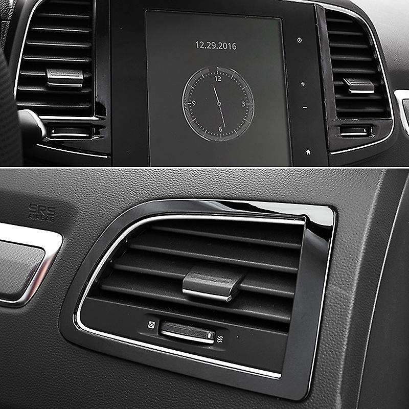 for Koleos 17-20 Center Console Air Conditioning AC Outlet Vent Frame Cover Trim Stainless Steel for