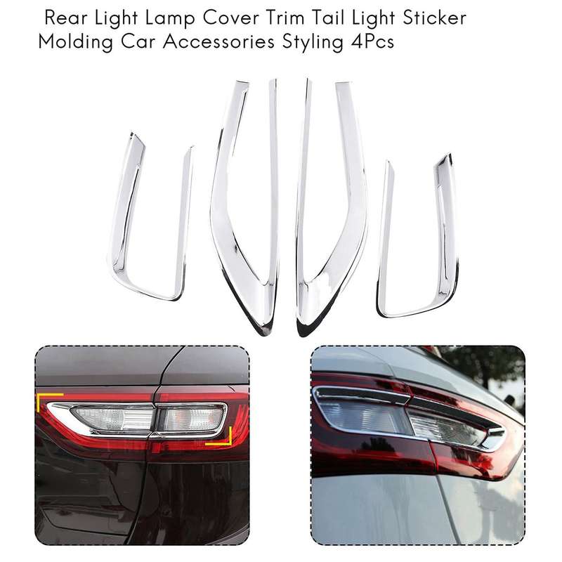 for Koleos Rear Light Lamp Cover Trim Tail Light Sticker Molding Car Accessories Styling 4Pcs