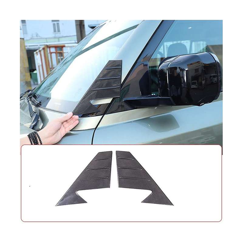 for Land 90 110 2020-2023 Dry Carbon Fiber Car A Pillar Triangle Cover Decoration Frame Trim Access