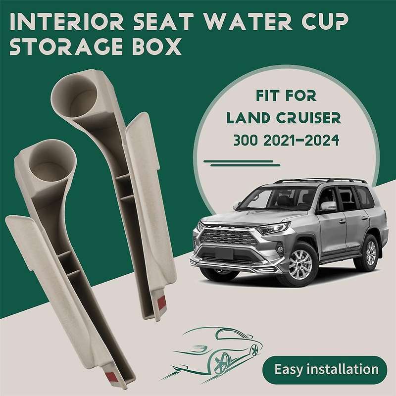 for Land Cruiser 300 LC300 2021-2024 Beige Upgraded Water Cup Storage Box Interior Seat Modification