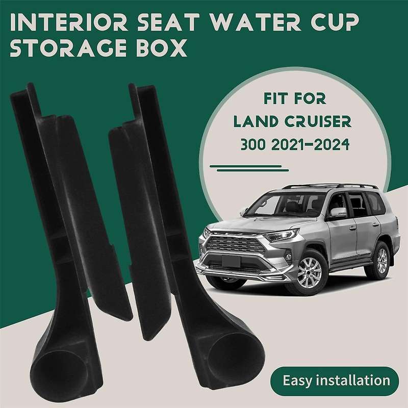 for Land Cruiser 300 LC300 2021-2024 Black Upgraded Water Cup Storage Box Interior Seat Modification