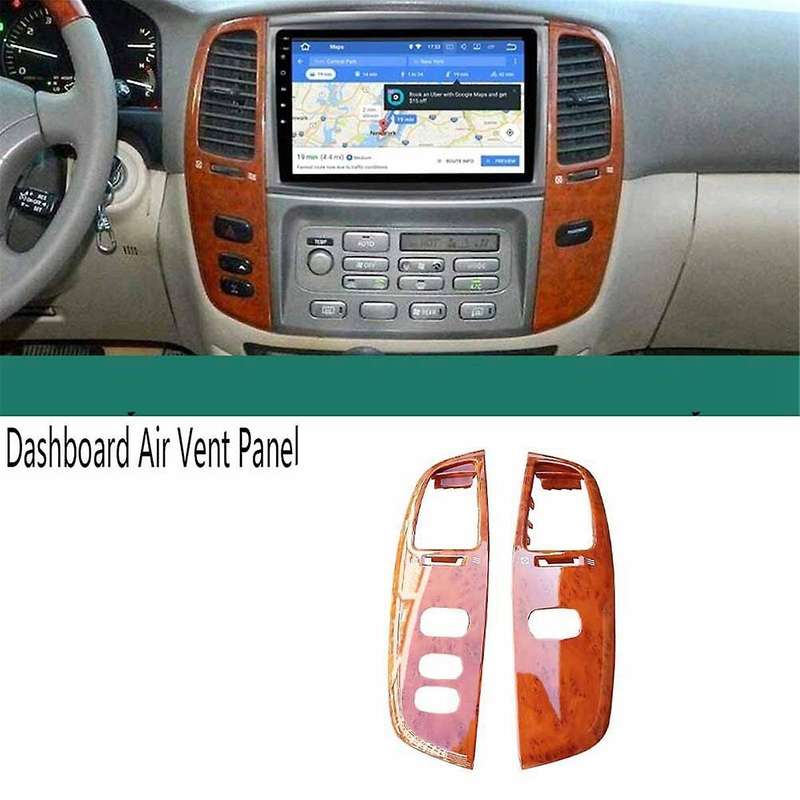 for Land Cruiser LC100 FJ100 Ujz100 Car Dashboard Panel Air Conditioner Outlet Vents Trim Wood Grain