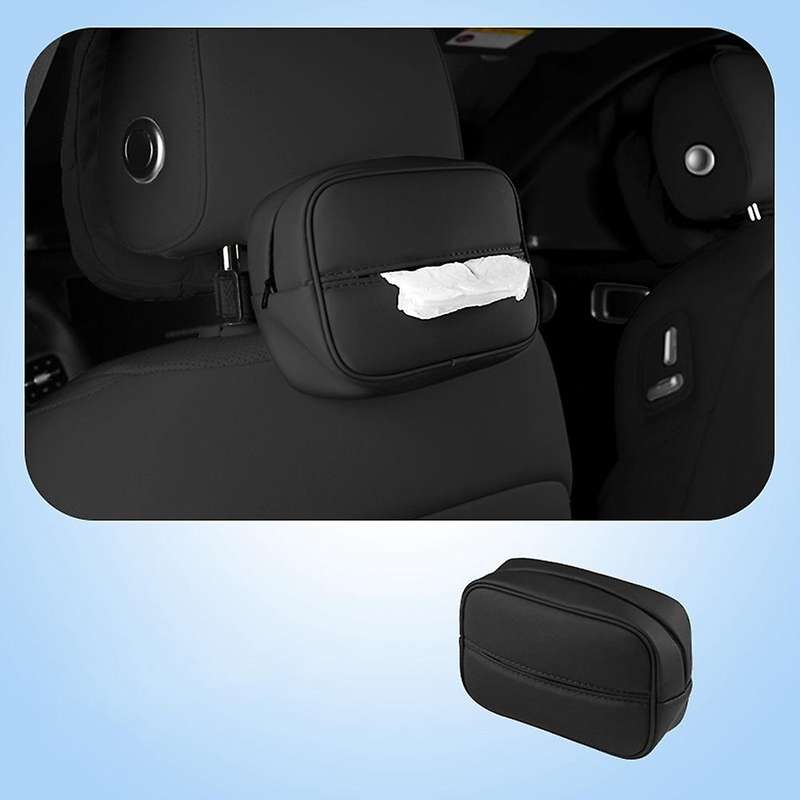 for LEADING IDEAL Lixiang L7 L8 L9 2022 2023 Car Tissue Bag Headrest Hanging Paper Drawer, Black