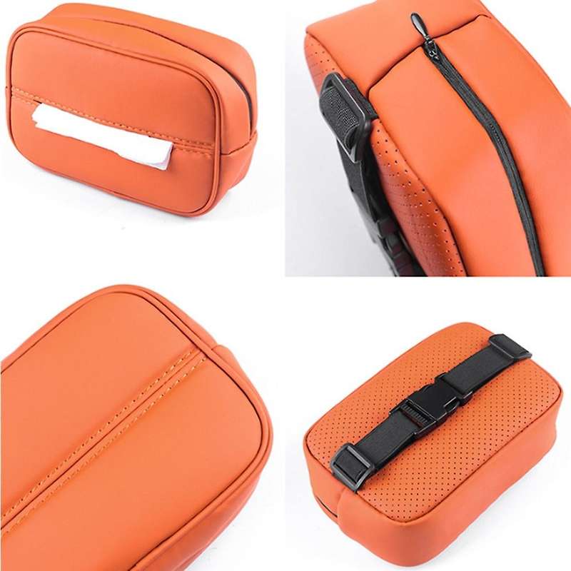 for LEADING IDEAL Lixiang L7 L8 L9 2022 2023 Car Tissue Bag Headrest Hanging Paper Drawer, Orange