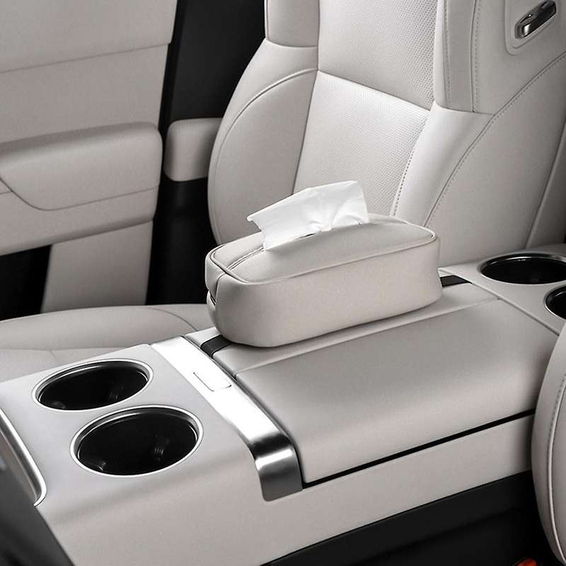 for LEADING IDEAL Lixiang L7 L8 L9 2022 2023 Car Tissue Bag Headrest Hanging Paper Drawer, White