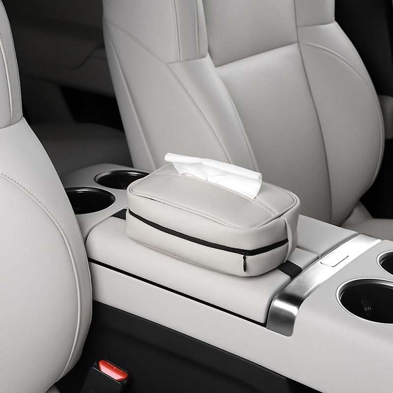 for LEADING IDEAL Lixiang L7 L8 L9 2022 2023 Car Tissue Bag Headrest Hanging Paper Drawer, White