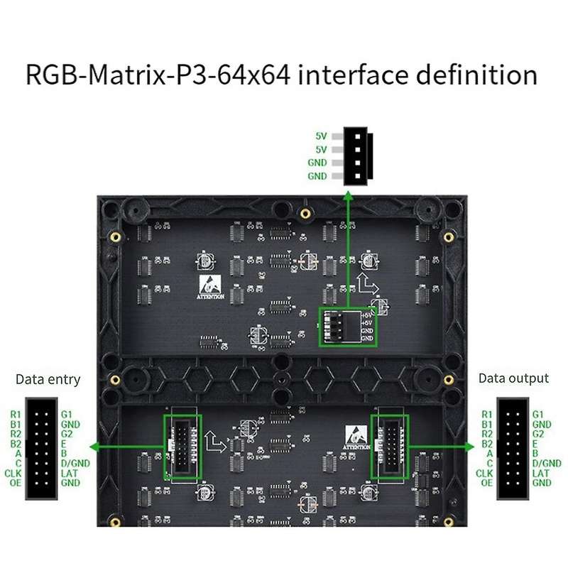 for LED Dot Display RGB Color LED Application Screen Brightness Adjustable HUB75 Interface Module