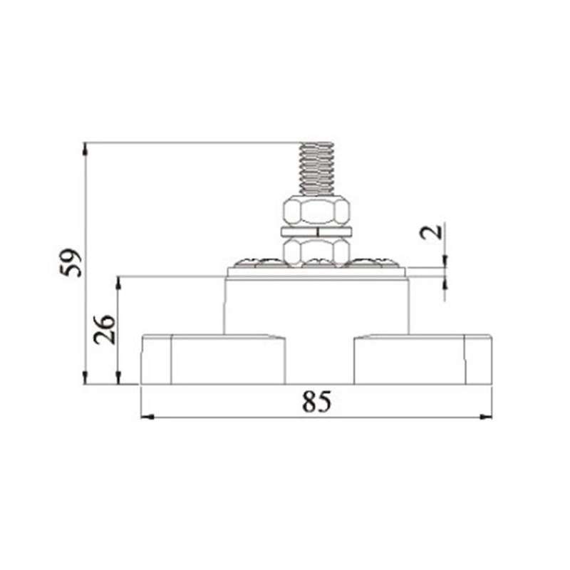 for Line Modification Accessories,blcak Bus Bar 180a High-current Terminal Post without Cover Studs