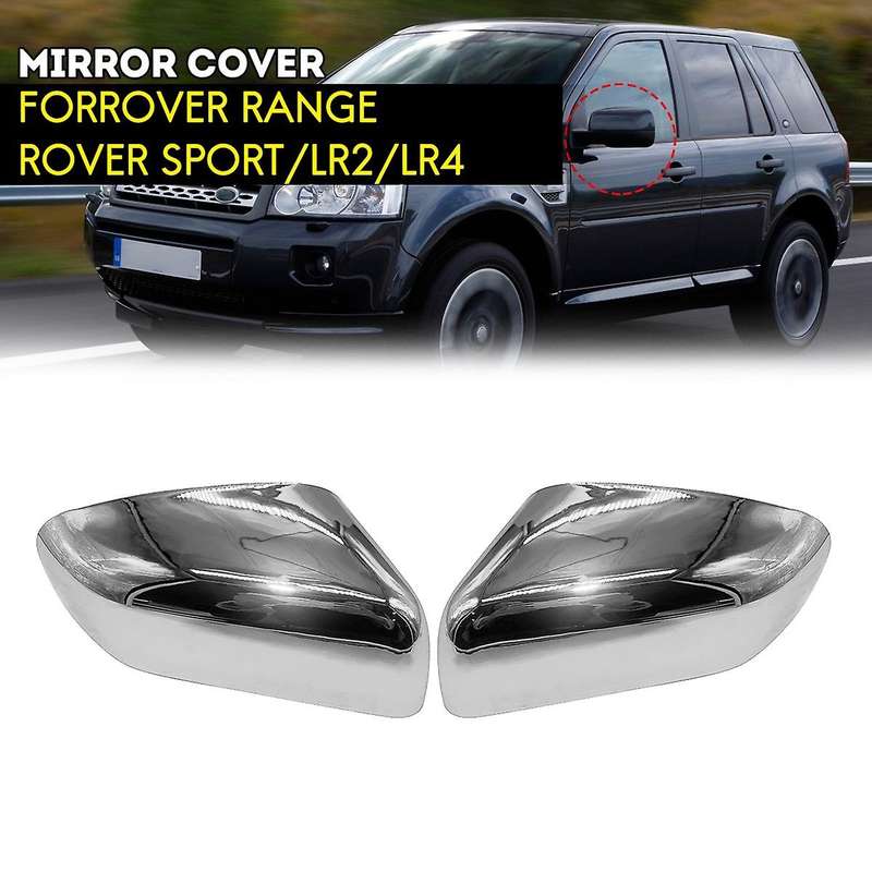 for LR2 LR4 Chrome Replacement Mirror Covers Car Side Door Rear View Mirror Cover Cap Shell