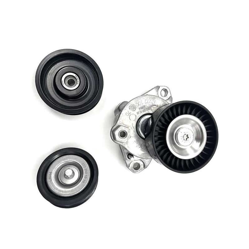 for M272 M273 Engine Drive Belt Tensioner Assembly & 2 Idler Wheels A2722000270 A2722021019 A272202
