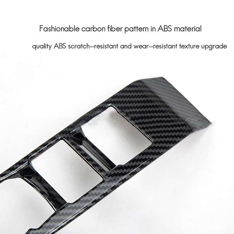for MACH-E 2021 2022 Door Window Lift Panel Door Window Switch Cover Trim, Carbon Fiber Pattern