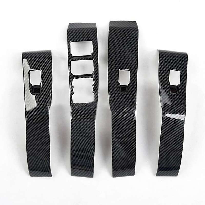 for MACH-E 2021 2022 Door Window Lift Panel Door Window Switch Cover Trim, Carbon Fiber Pattern