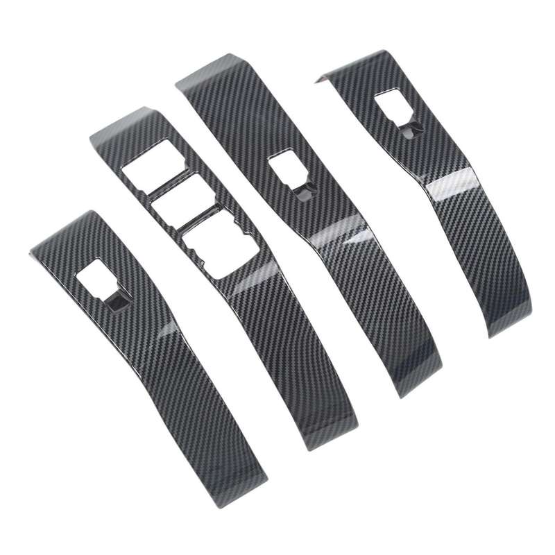 for MACH-E 2021 2022 Door Window Lift Panel Door Window Switch Cover Trim, Carbon Fiber Pattern
