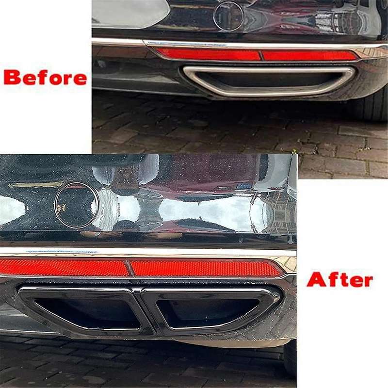 for Magotan B8 2016-2019 Rear Lip Bumper Spoiler Car Tail Throat Frame Exhaust Pipe Trim Glossy Blac