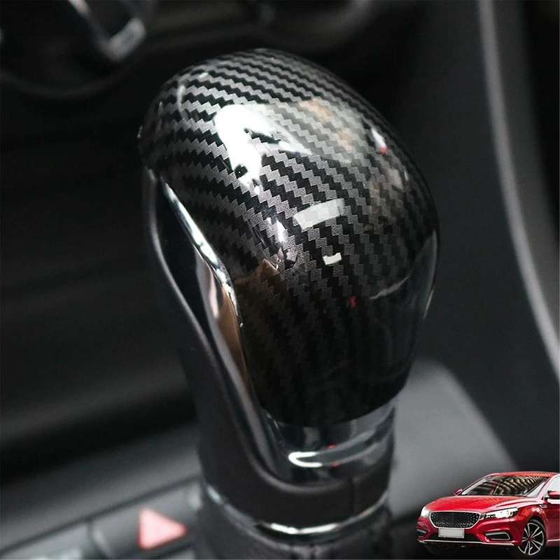 for MG ZS 2017 2018 2019 2020 EV MG6 Carbon Fiber ABS Car Gear Shift Knob Head Cover Trim Car Inter