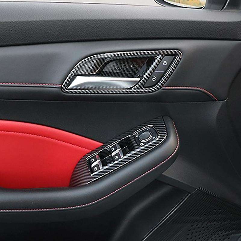 for MG 6 MG6 2020 2021 ABS Carbon Fiber Car Inner Door Handle Bowl Protector Frame Cover Trim Car Ac