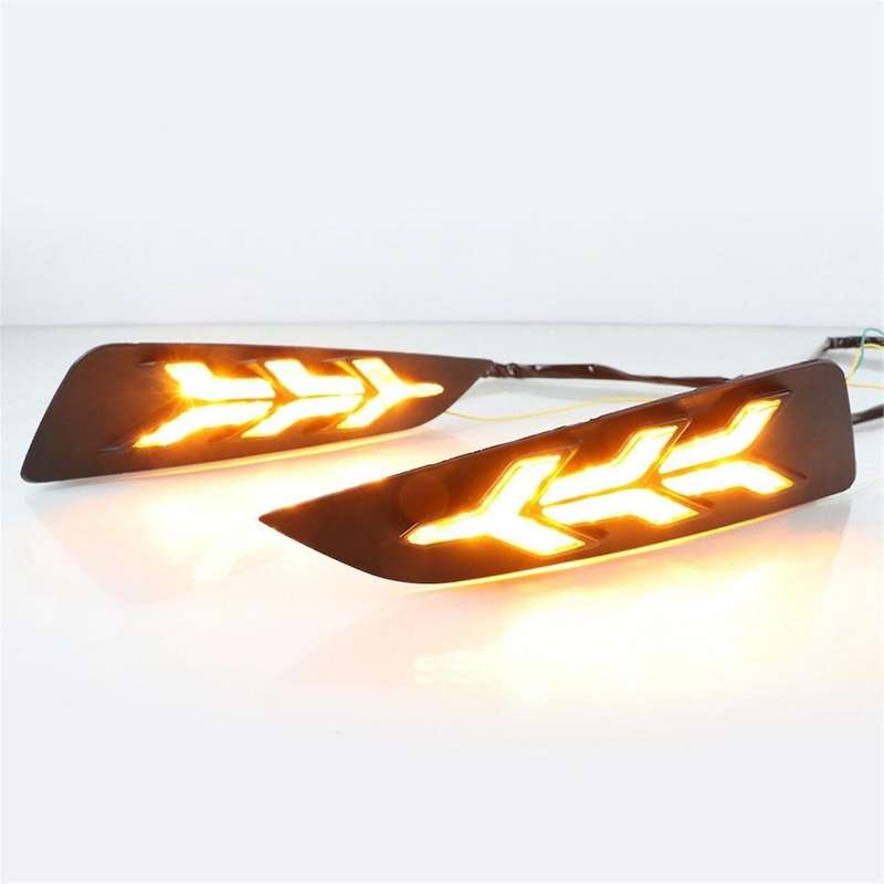 for MG6 MG 6 2017-2019 Car LED Fog Lamp Turn Signal Light DRL Daytime Running Light , Yellow+White+B