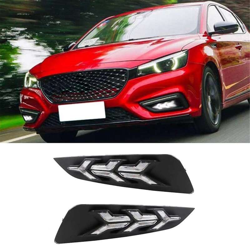 for MG6 MG 6 2017-2019 Car LED Fog Lamp Turn Signal Light DRL Daytime Running Light , Yellow+White+