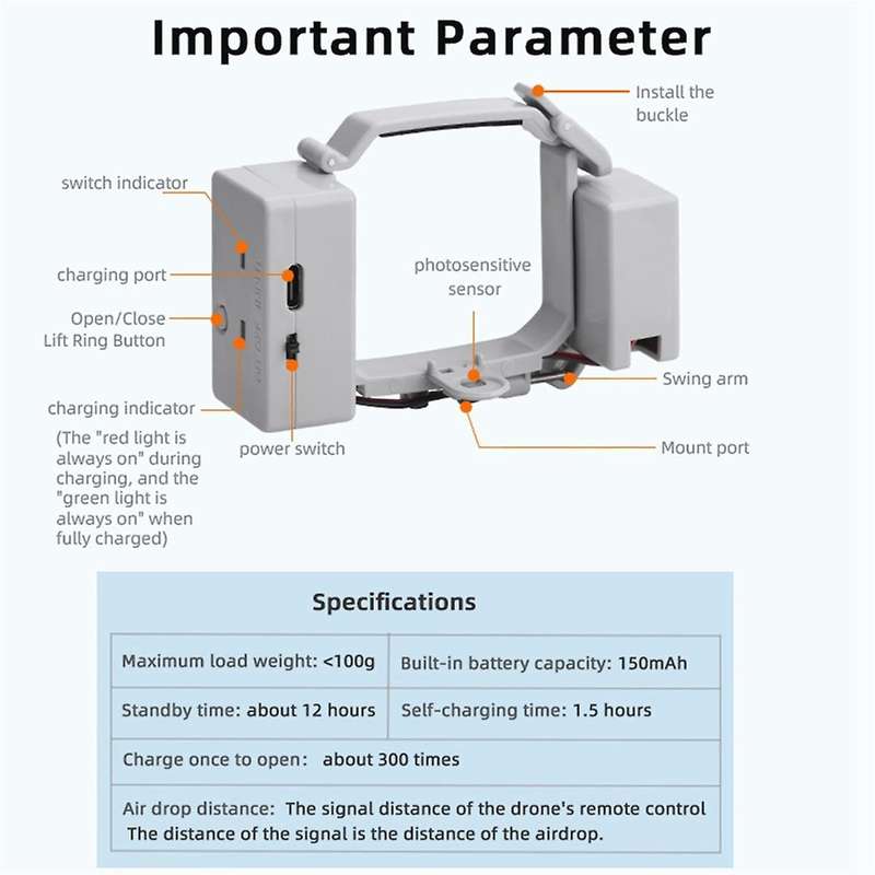 for MINI 4 PRO Thrower Multi-Functional Convenient Aerial Thrower Thrower Wedding Throwing Mounted A