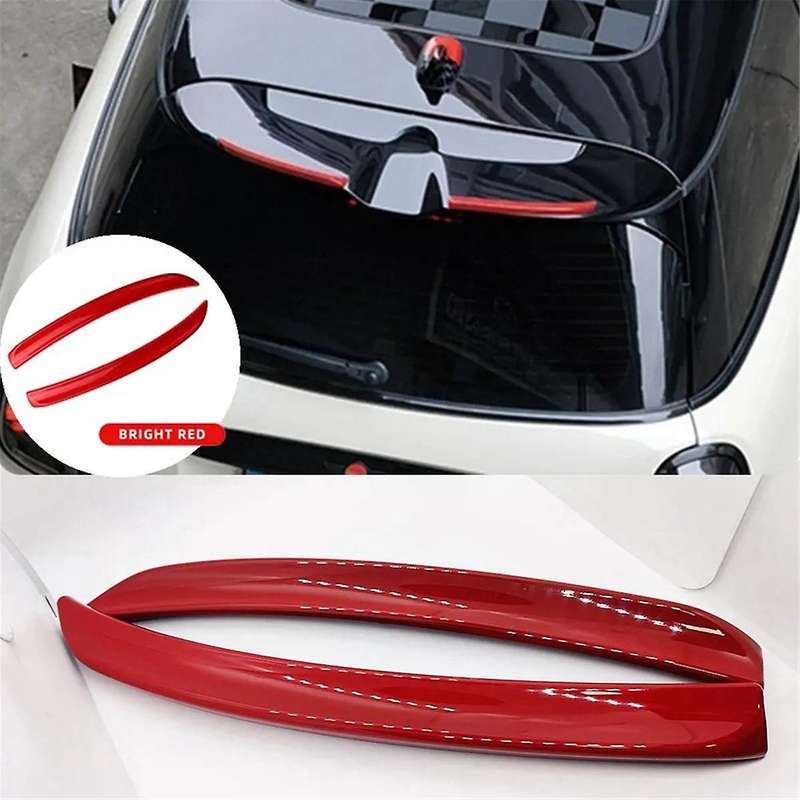 for MINI F55 F56 Red Car Rear Trunk Roof Spoilers Primer Auto Tail Wing Decoration Exterior Modifica