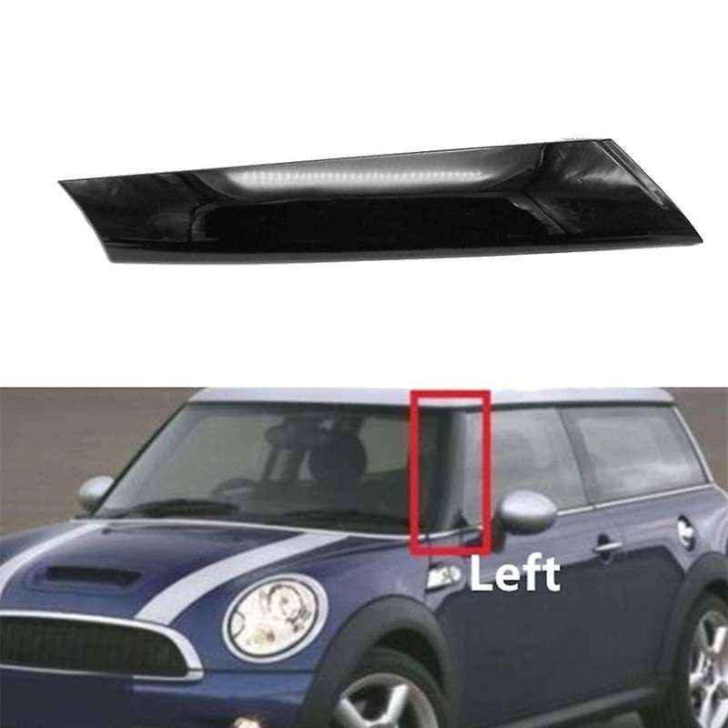 for Mini R57 R55 R56 07-15 Front Left Windshield Post Trim Bright Black Exterior Molding A Pillar T