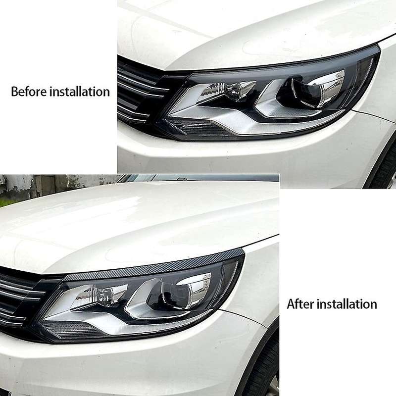 for MK1 2011-2016 Carbon Fiber Car Sticker Front Headlights Eyebrow Eyelid Trim Cover Accessories AB