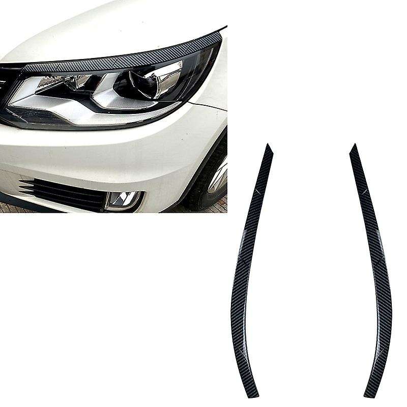 for MK1 2011-2016 Carbon Fiber Car Sticker Front Headlights Eyebrow Eyelid Trim Cover Accessories AB