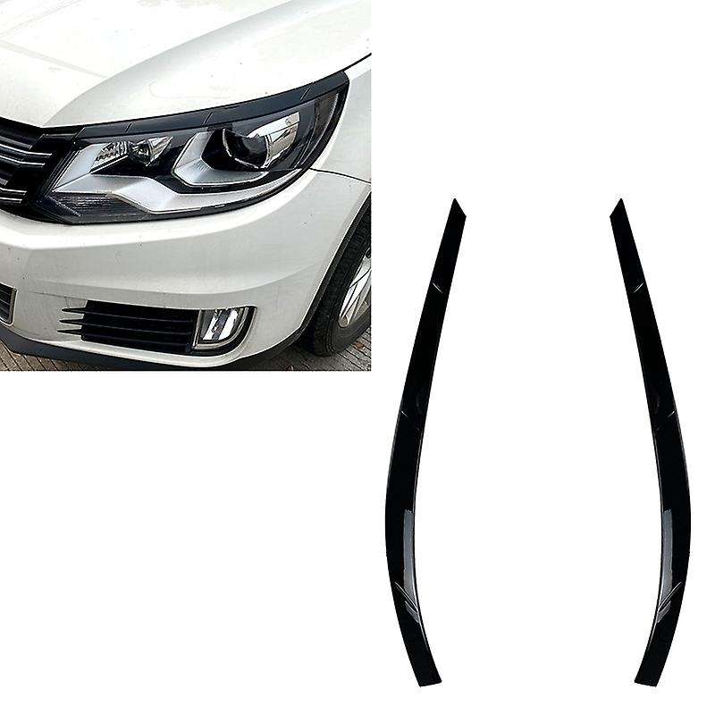 for MK1 2011-2016 Black Car Sticker Front Headlights Eyebrow Eyelid Trim Cover Accessories ABS