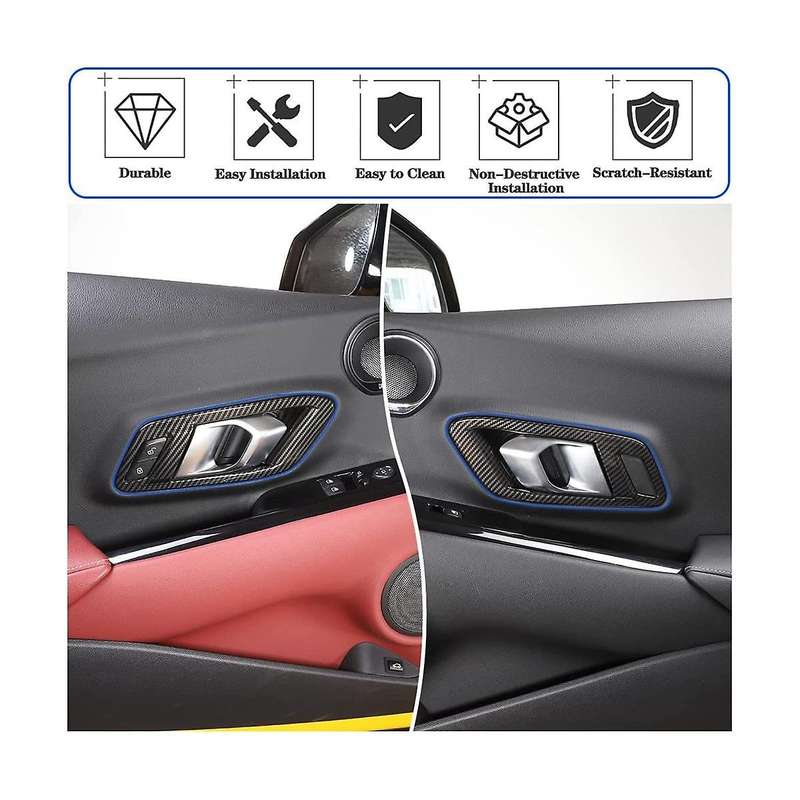 for Mk5 A90 2019-2022 Carbon Fiber Car Inner Door Handle Frame Trim Stickers Protection