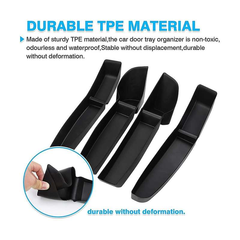 for Model 3 2017-2023 Door Side Storage Box Door Handle Armrest Tray Organizer Front and Rear Door
