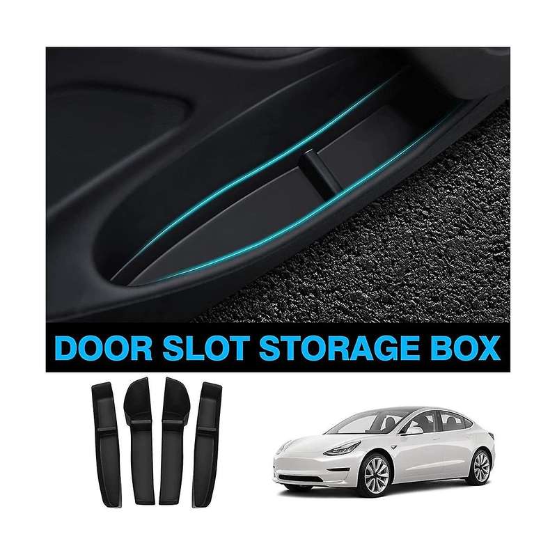 for Model 3 2017-2023 Door Side Storage Box Door Handle Armrest Tray Organizer Front and Rear Door