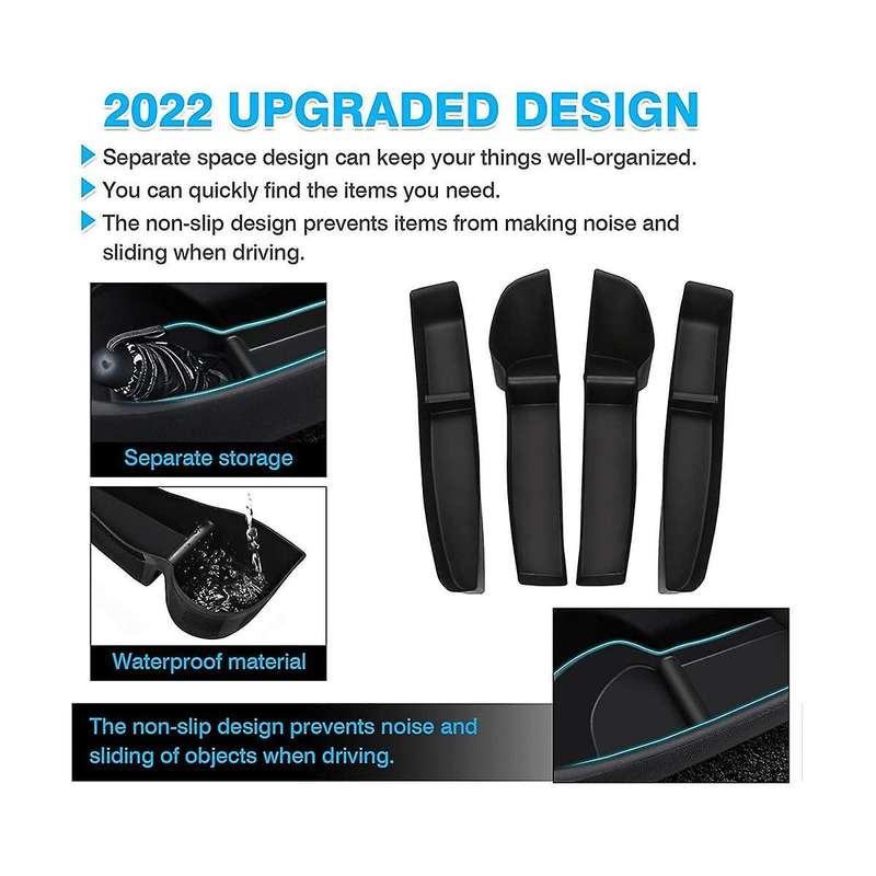 for Model 3 2017-2023 Door Side Storage Box Door Handle Armrest Tray Organizer Front and Rear Door