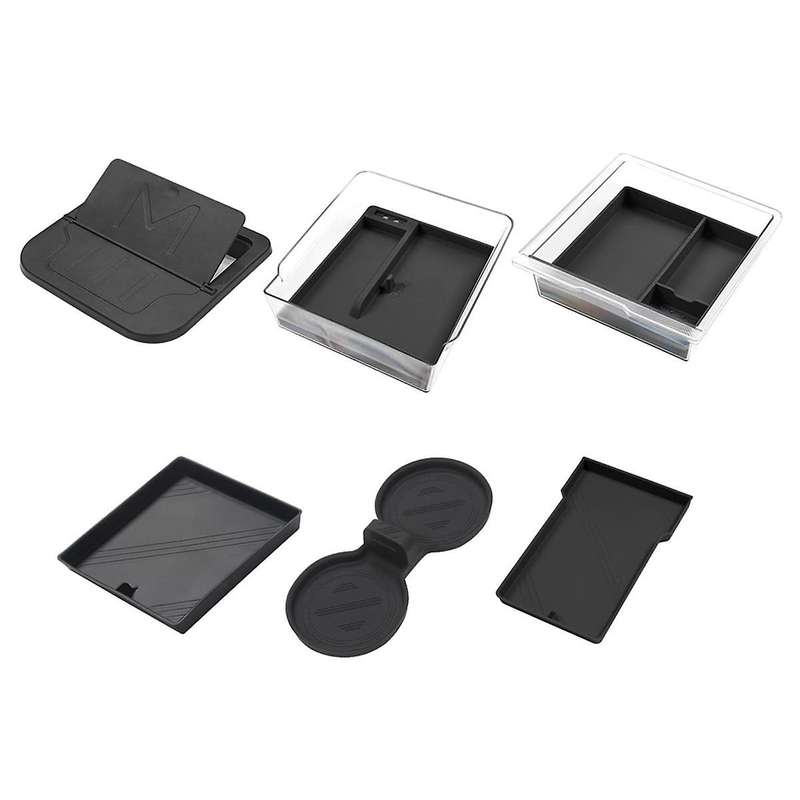 for Model 3 2024 Center Console Organizer Set, Armrest Hidden Storage Box Cup Cushion Accessories ,6