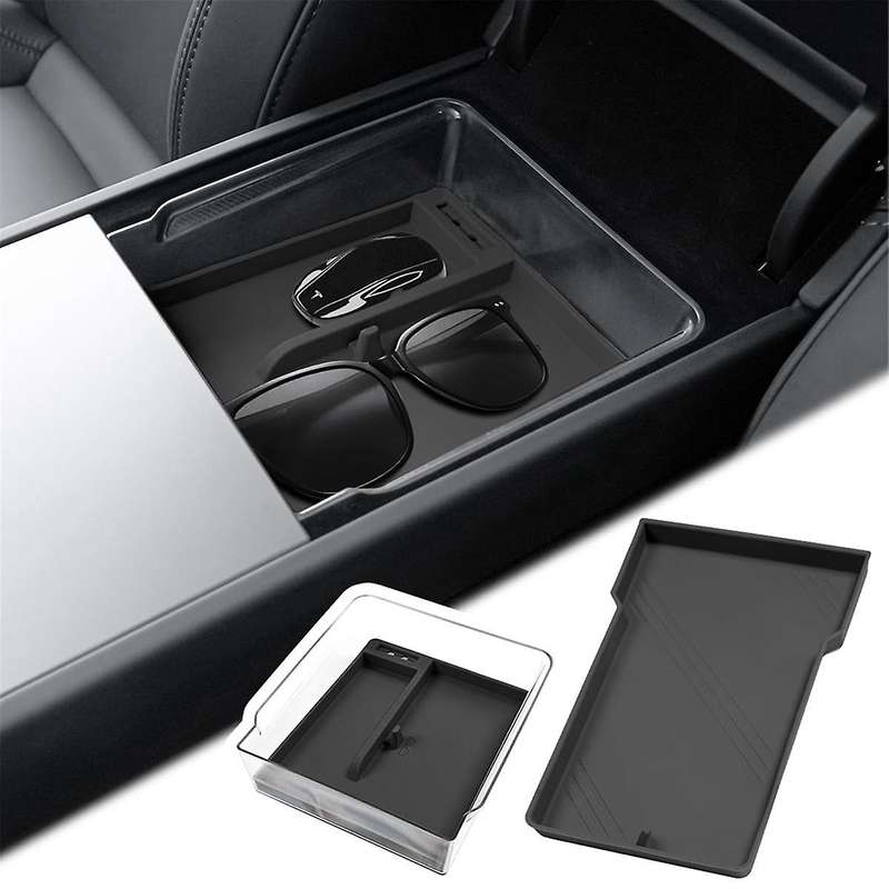 for Model 3 2024 Center Console Organizer Set, Armrest Hidden Storage Box Cup Cushion Accessories ,6