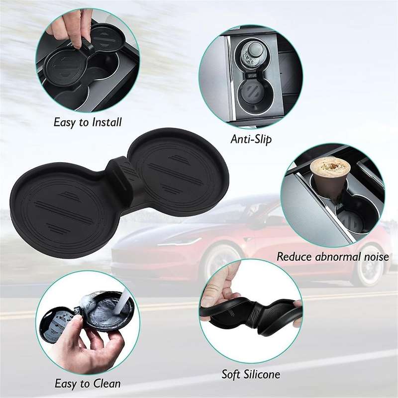 for Model 3 2024 Center Console Organizer Set, Armrest Hidden Storage Box Cup Cushion Accessories ,6