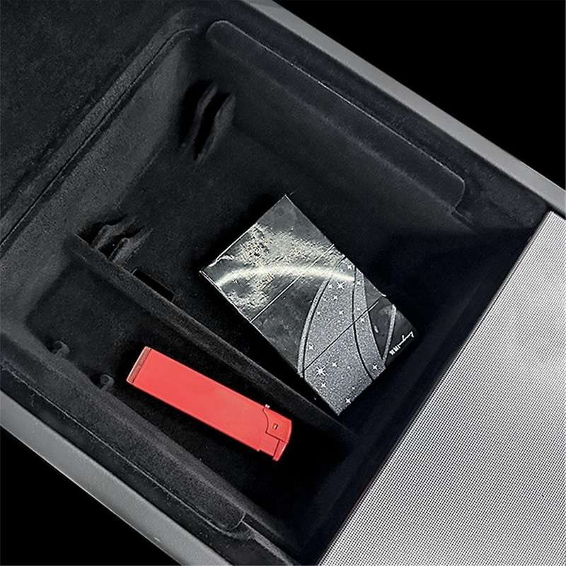 for Model 3 2024 Center Console Armrest Storage Box Organizer Abs Flocking Storage Tray Accessories