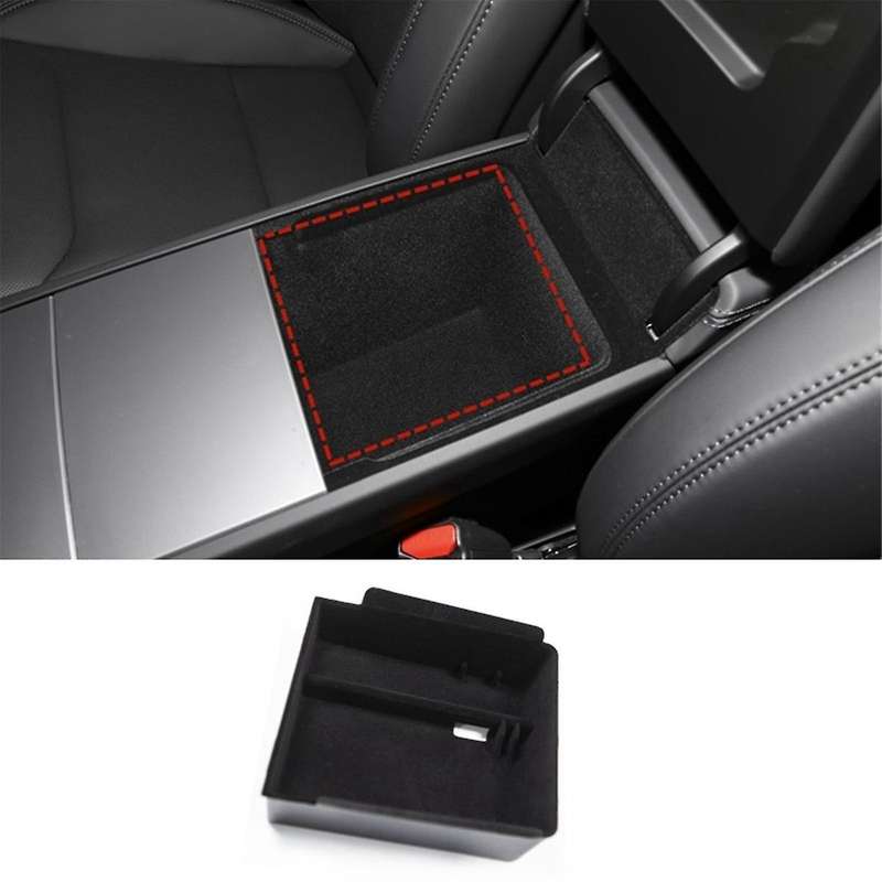for Model 3 2024 Center Console Armrest Storage Box Organizer Abs Flocking Storage Tray Accessories