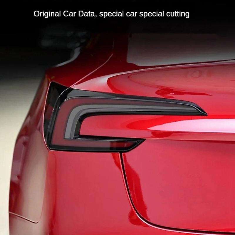 for Model 3 2024 Car Rear Taillight Protective Film Tpu Tail Lamp Cover Sticker Trim - Smoked Black