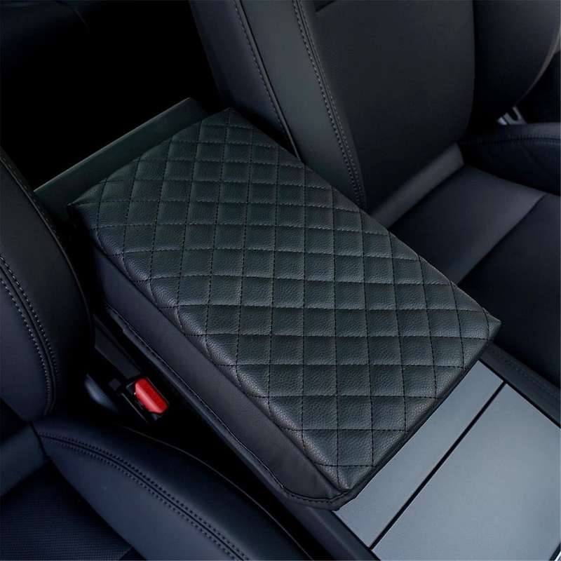 for Model 3 2024 Center Console Cover, Pu Armrest Box Cushion Protector Accessories