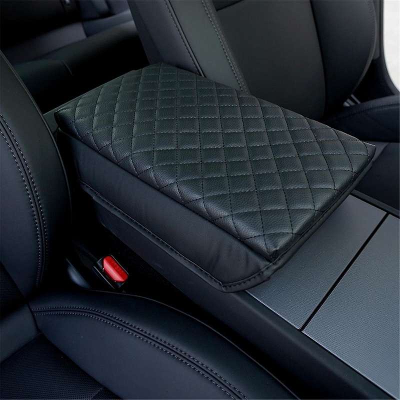 for Model 3 2024 Center Console Cover, Pu Armrest Box Cushion Protector Accessories