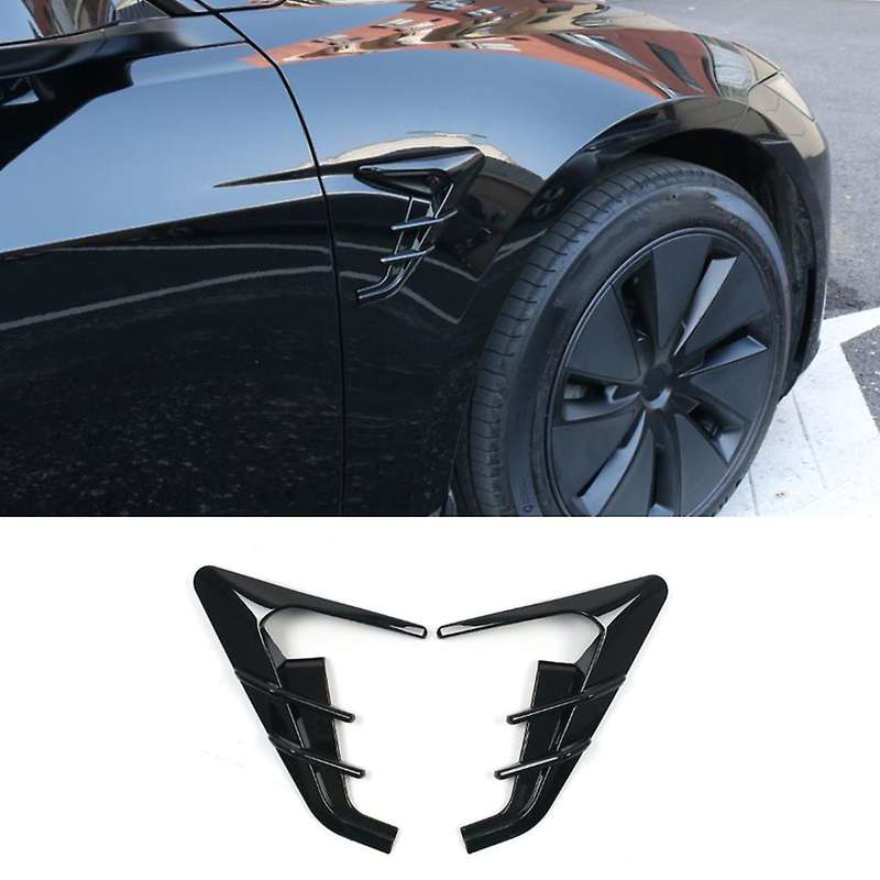 for Model 3 2024 Side Camera Protection Cover Side Cover Trim Stickers - Bright Black