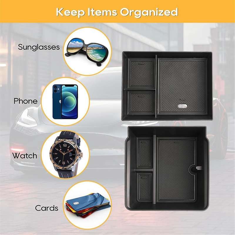for Model 3 2024 Centre Console Organiser & Armrest Storage Box Tray Interior Accessories , 2pcs