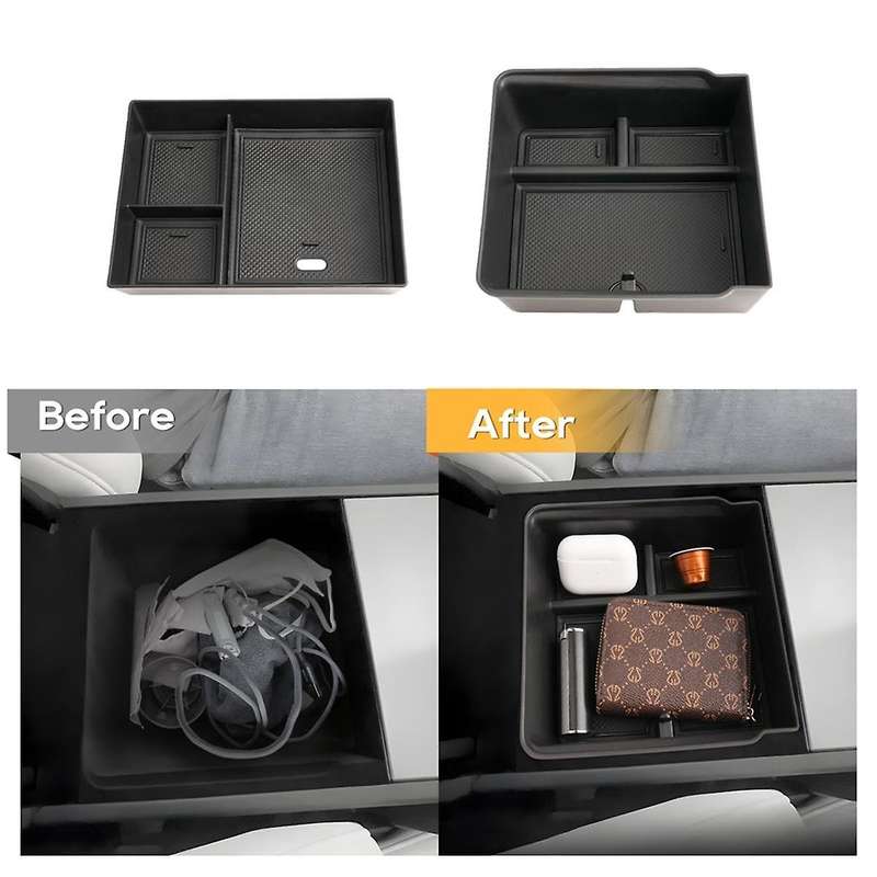 for Model 3 2024 Centre Console Organiser & Armrest Storage Box Tray Interior Accessories , 2pcs