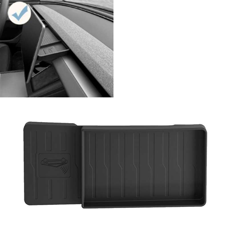 for Model 3 2024 Center Console Organizer Tray Accessories Dashboard Hidden Storage Box Behind Scree