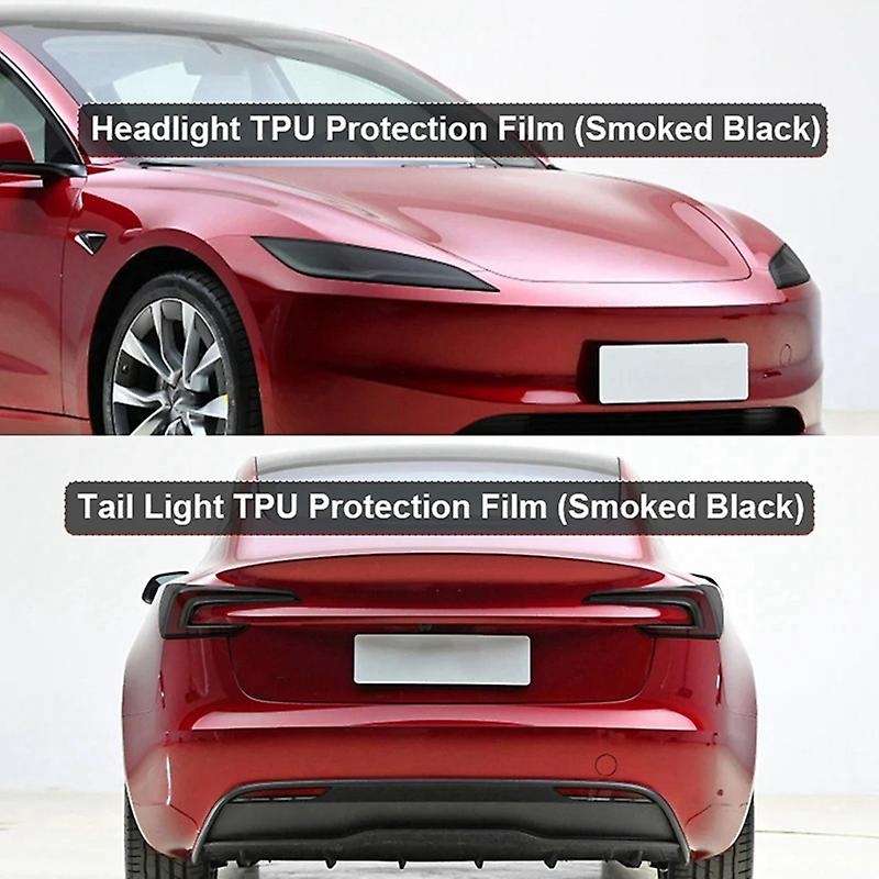 for Model 3 2024 Headlight+rear Tail Light Protector Film Tpu Headlights Tail Lamp Sticker Protectio