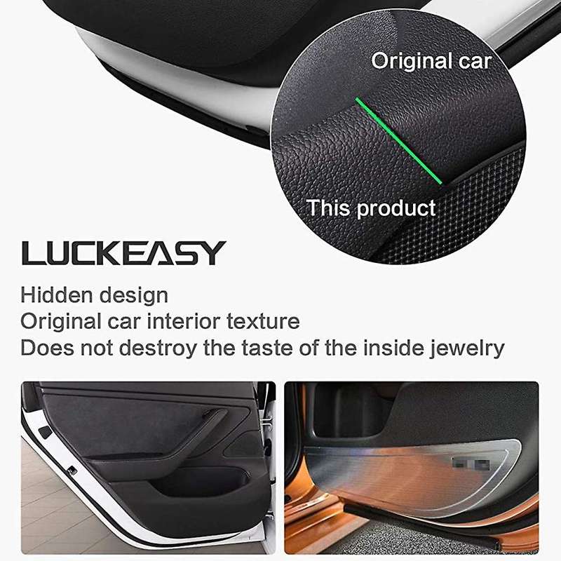 for Model 3 Car Leather Door Anti Kick Pad Protection Side Edge Film Protector Sticker Mat Accessori