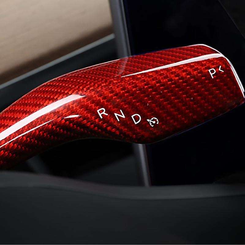 for Model 3 Model Y 2016-2019 Car Carbon Fiber Wiper Shift Trim Steering Wheel Shift Paddle Cover Ac
