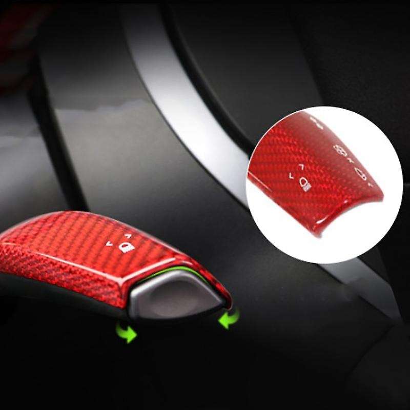 for Model 3 Model Y 2016-2019 Car Carbon Fiber Wiper Shift Trim Steering Wheel Shift Paddle Cover Ac