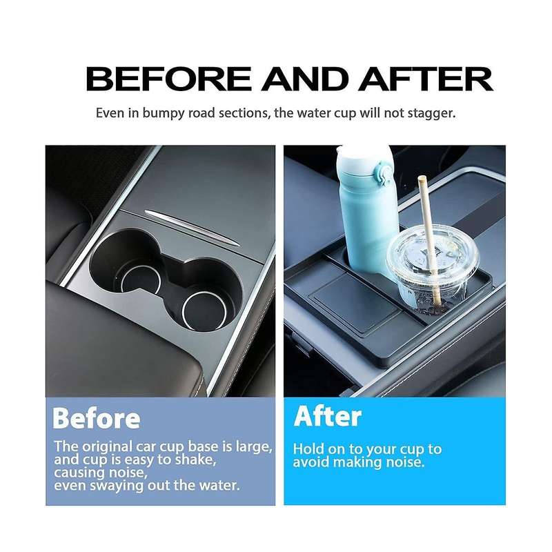 for Model 3 Model Y 2021 2022 2023 Center Console Water Cup Holder Insert Slot Limit Clip Accessorie